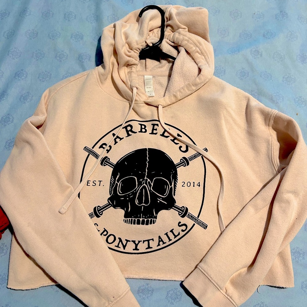 Barbells and Pontytails crop hoodie